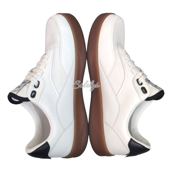 Vessi Courtside Classic Mens 8 Off White Black Waterproof Casual Lace Up Sneaker - Picture 8 of 10